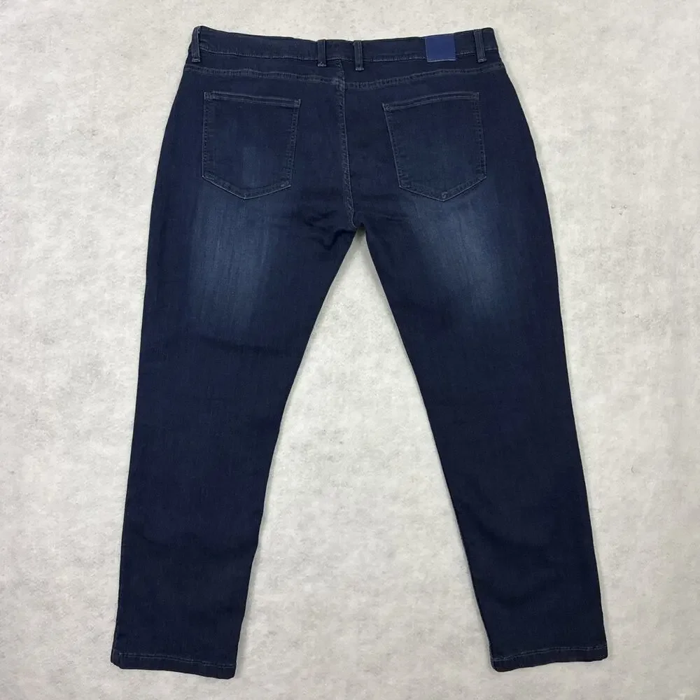 Mugsy Fultons Jeans Mens Size 42X32 Blue Dark Wash Denim Stretch FLX3NFU